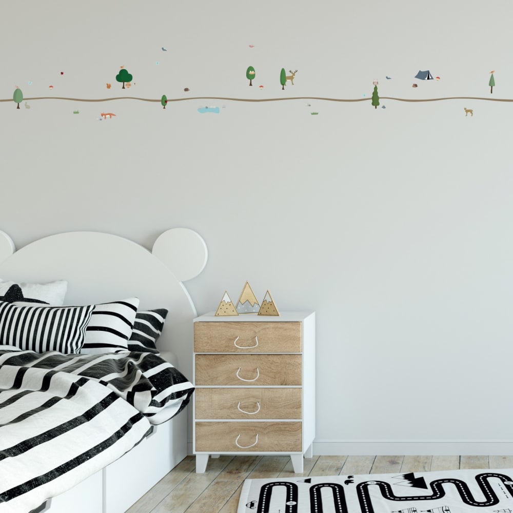 Stickers muraux frise enfant balade en foret autocollants décoratifs - image 2