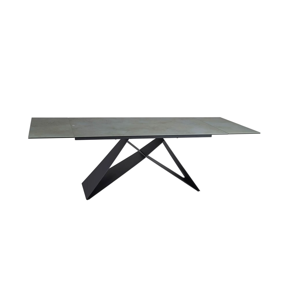 Feldmann-Wohnen Esstisch ausziehbar aus Metall 160-240x90x77cm, oxidiertes kupfer style modern - Keramik