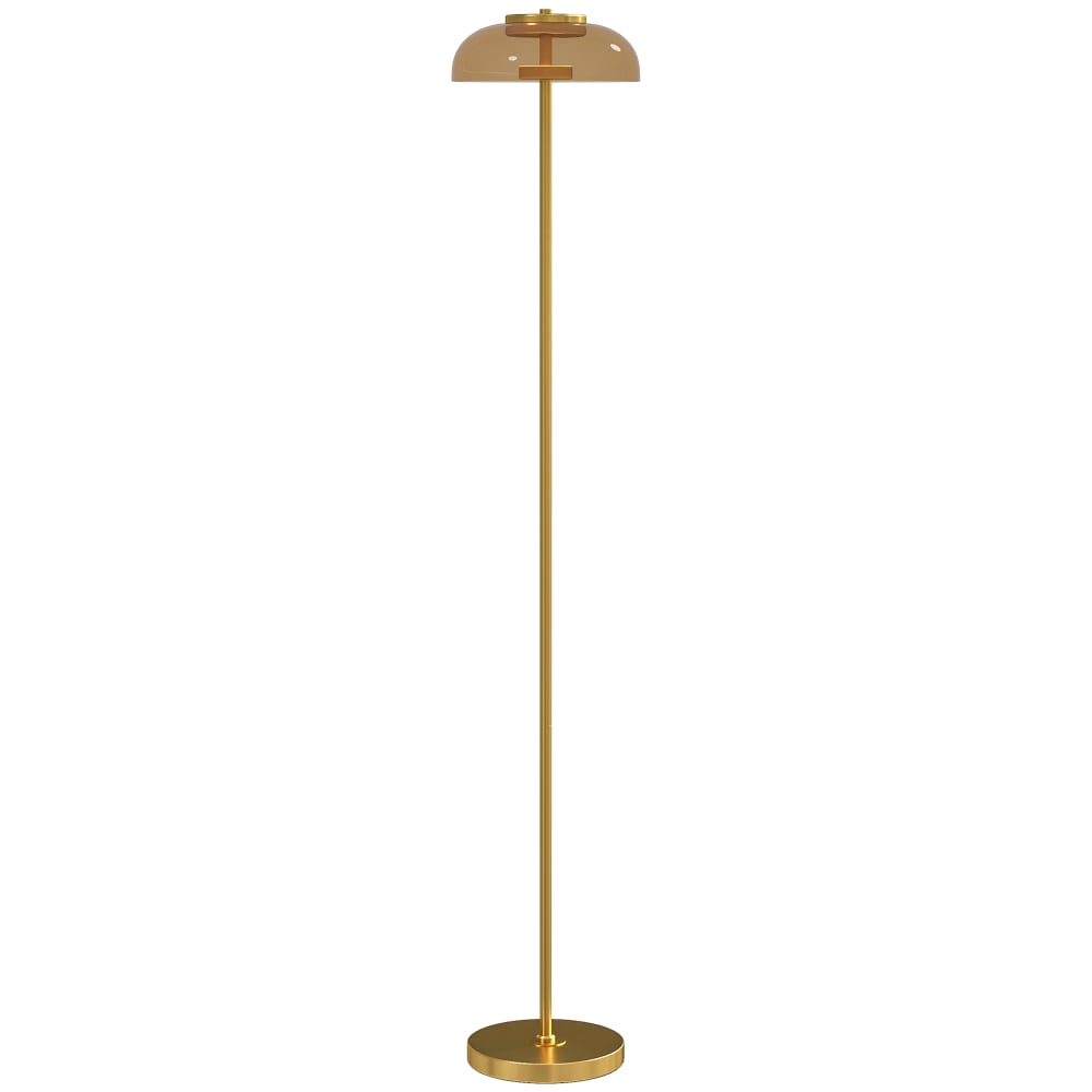 Lampadaire sur pied LED lumière chaude 3000 K métal ton laiton