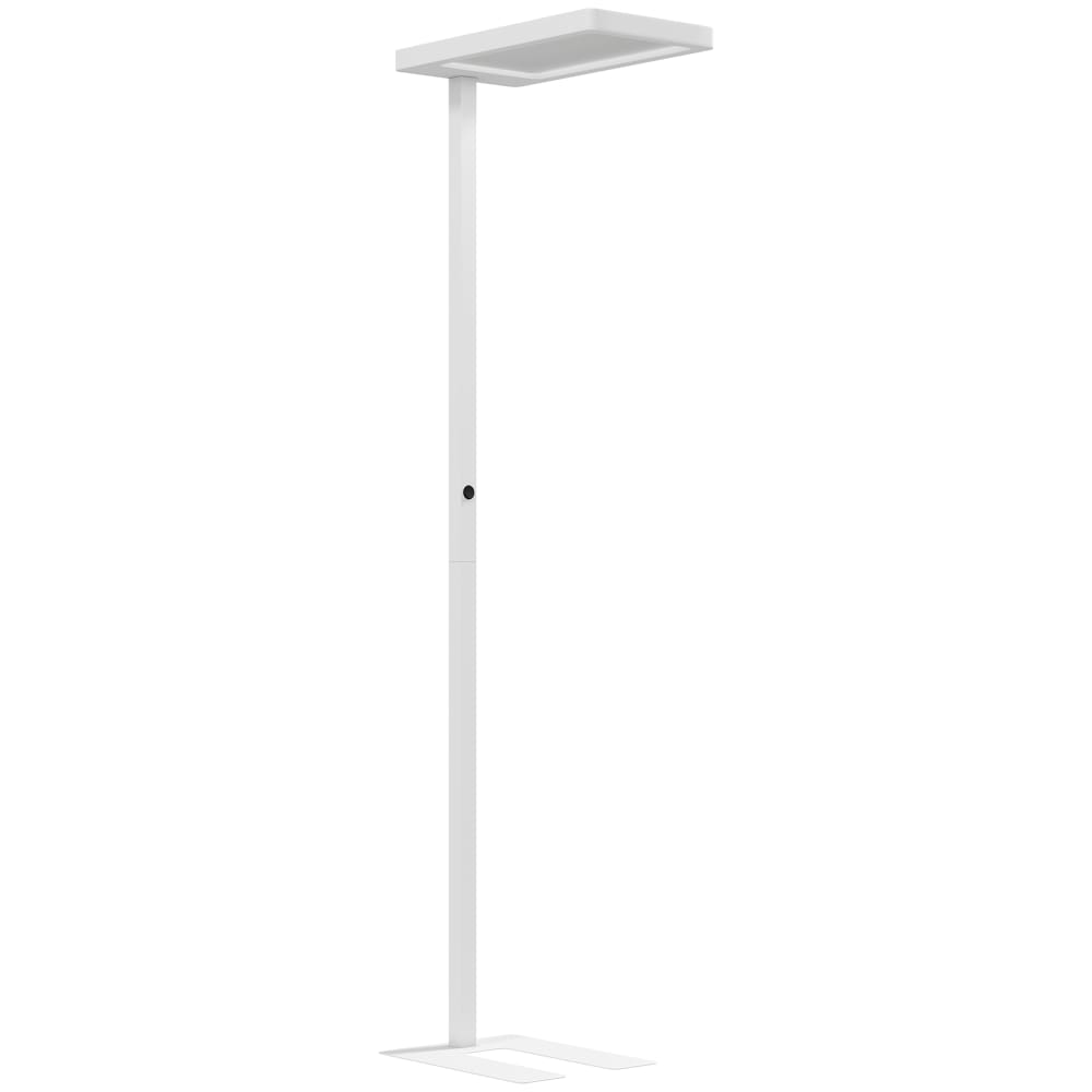 Lampadaire sur pied salon LED dimmable télécommande métal blanc
