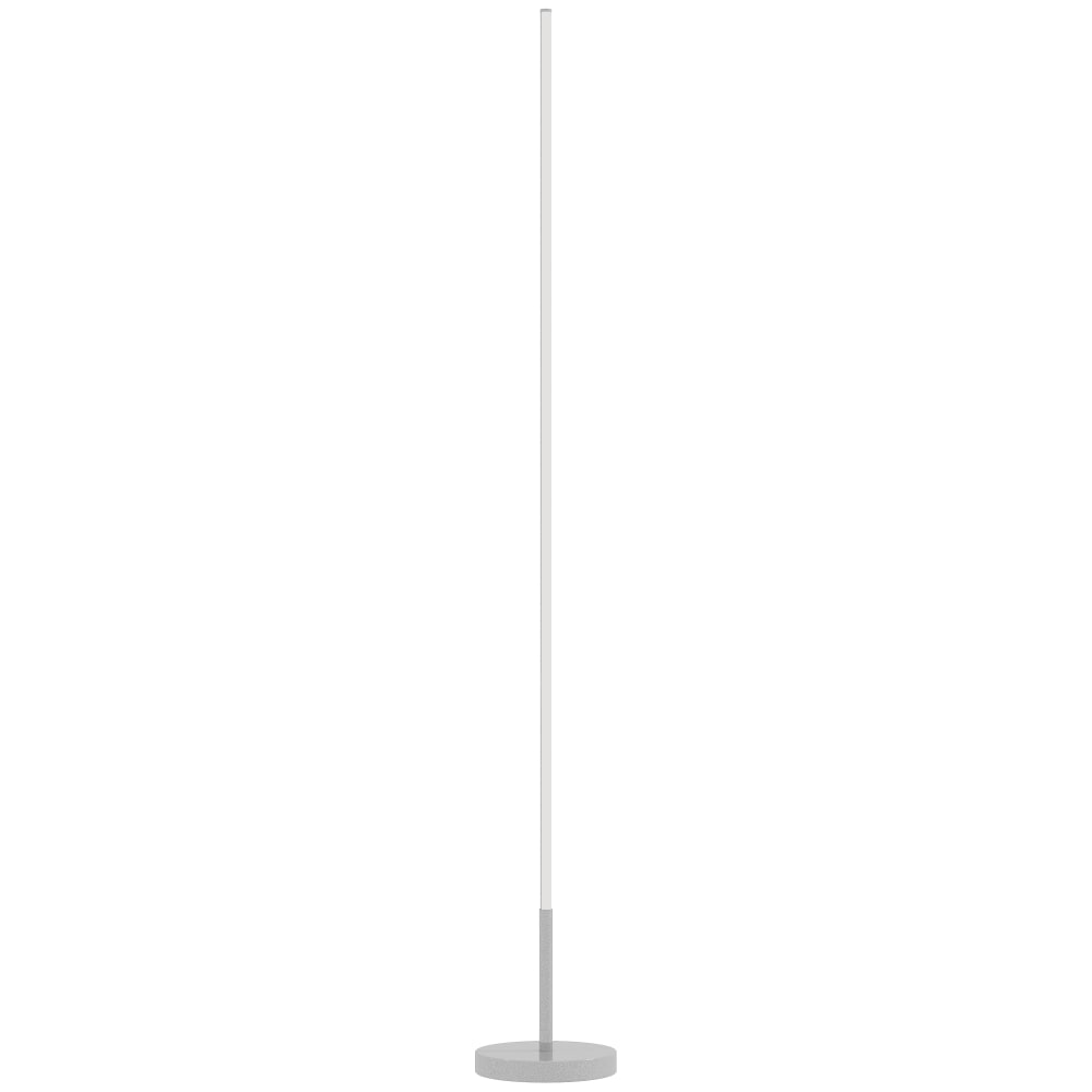 Lampadaire LED intensité variable télécommande acier argent