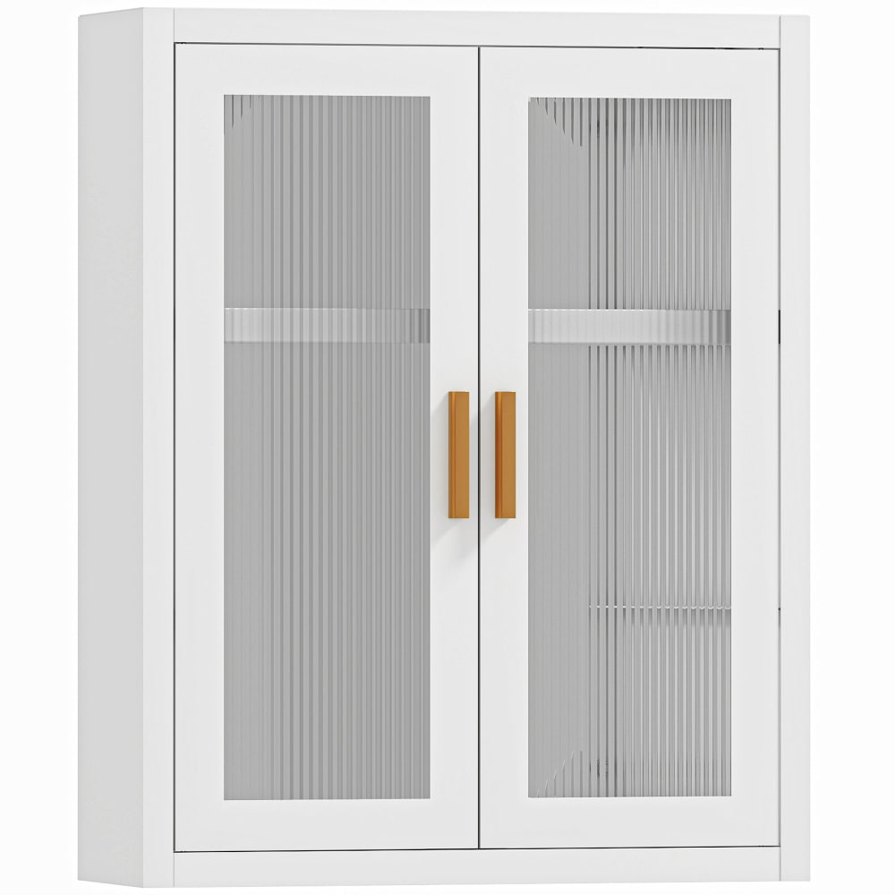Homcom Weiße Metall-Wandschrank 2 Tüten, geriffelt style modern Weiß Metall