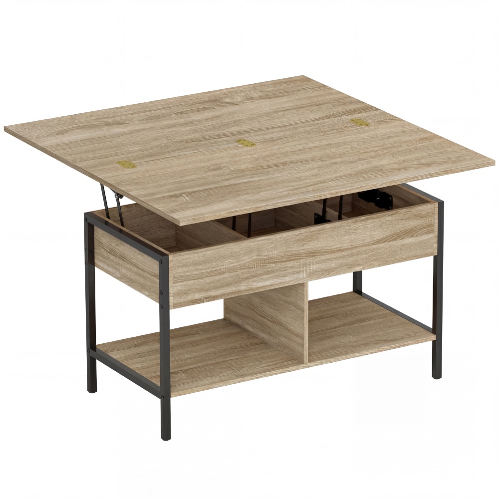 Table basse relevable et extensible panneau de particule bois naturel Table basse relevable et extensible panneau de particule bois naturel