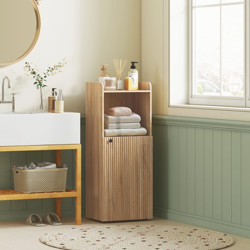 4-stufiger Badezimmerschrank, Paneel & Eiche - Maisons Du Monde