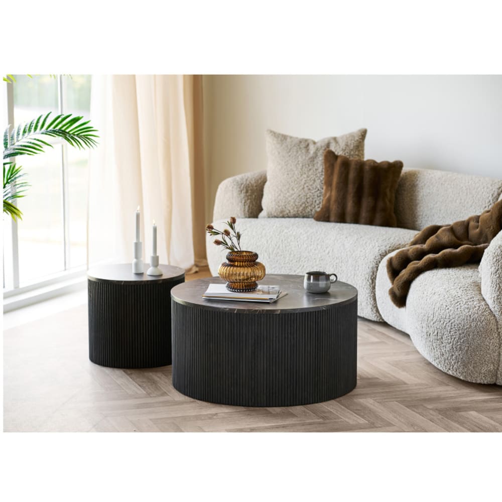 Couchtisch mit brauner Marmoroptik ø80 cm - Maisons Du Monde