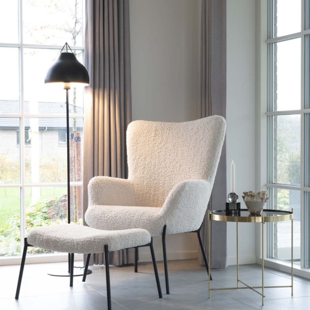 Couchtisch aus messingfarbenem Stahl und Glas ø48 cm - Maisons Du