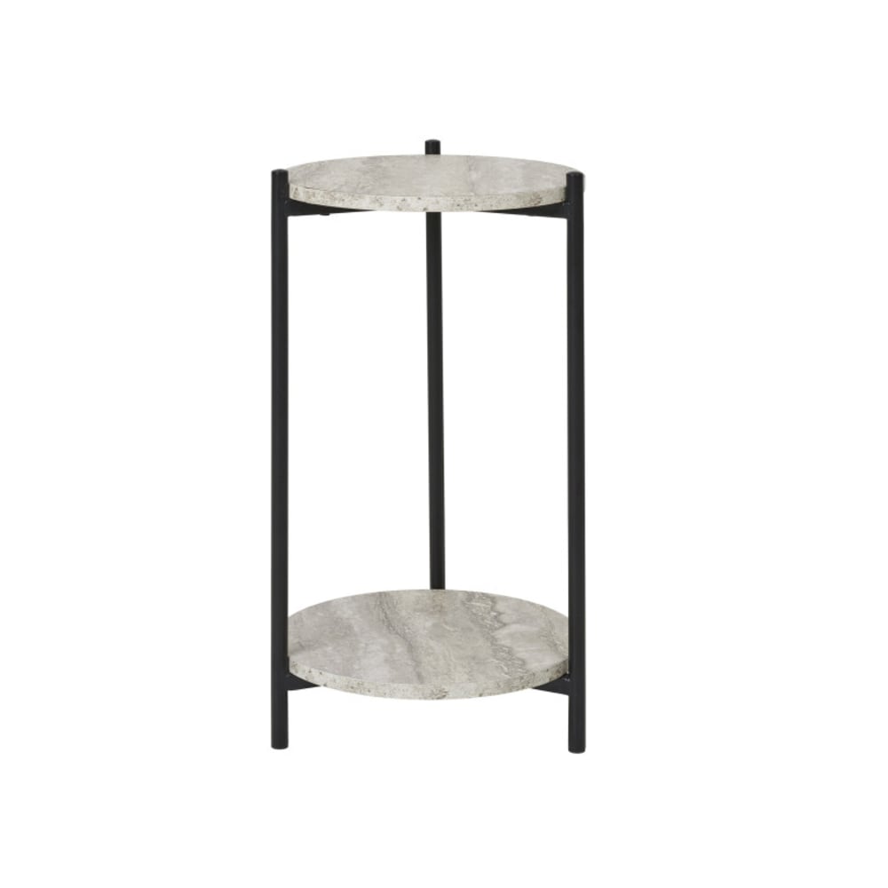 Table d'appoint décor travertin ø27 cm Table d'appoint décor travertin ø27 cm