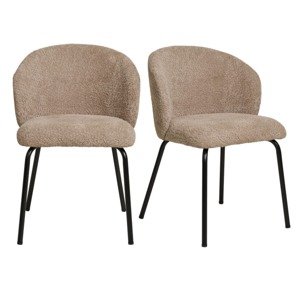 chaise en tissu bouclé