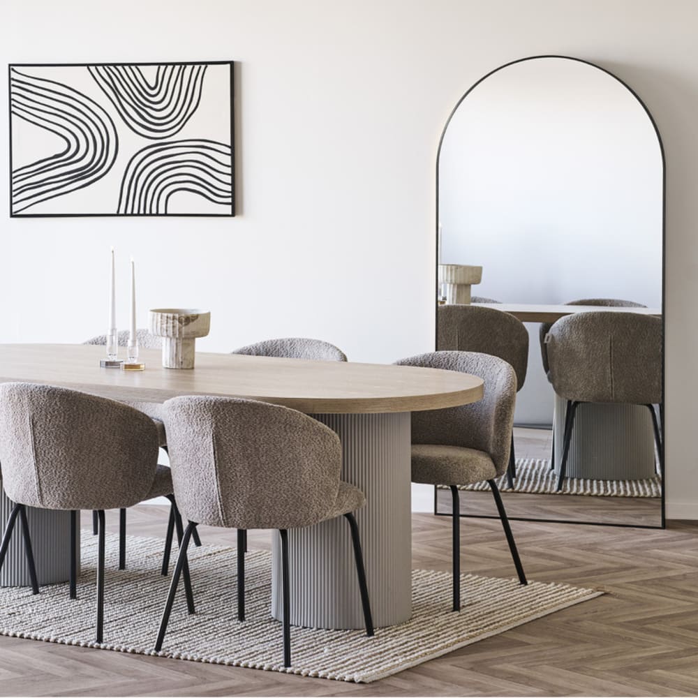 Stuhl aus beigem Bouclé-Stoff (x2) - Maisons Du Monde