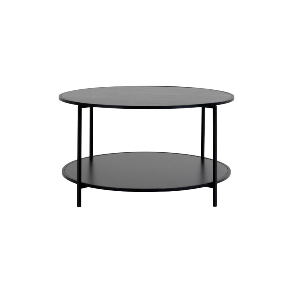 Moloo Schwarzer Couchtisch ø80 cm style modern Schwarz Metall