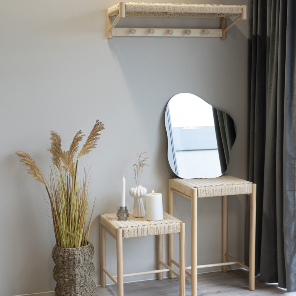 Tabouret de bar en osier et bois naturel