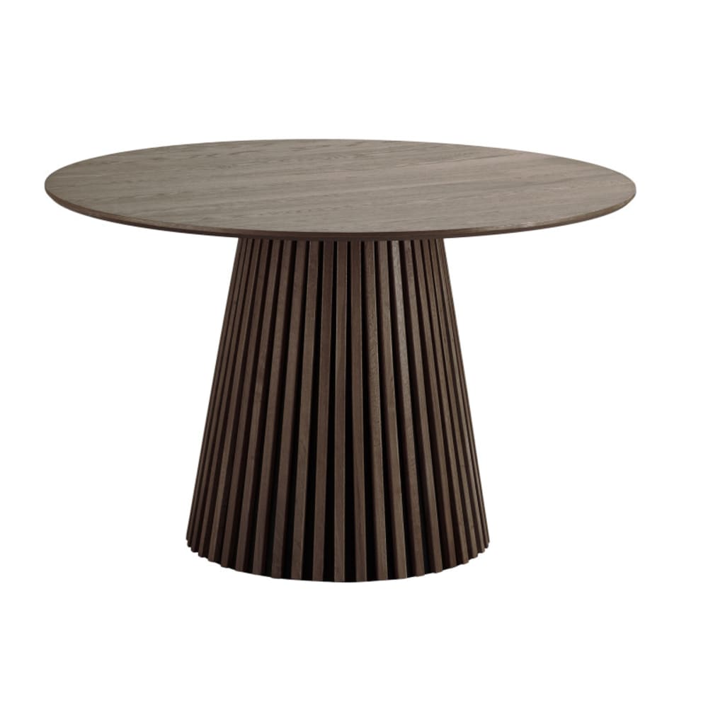 Moloo Runder Esstisch für 4 Personen Ø 120 cm geräucherte Eiche style modern Braun Holz