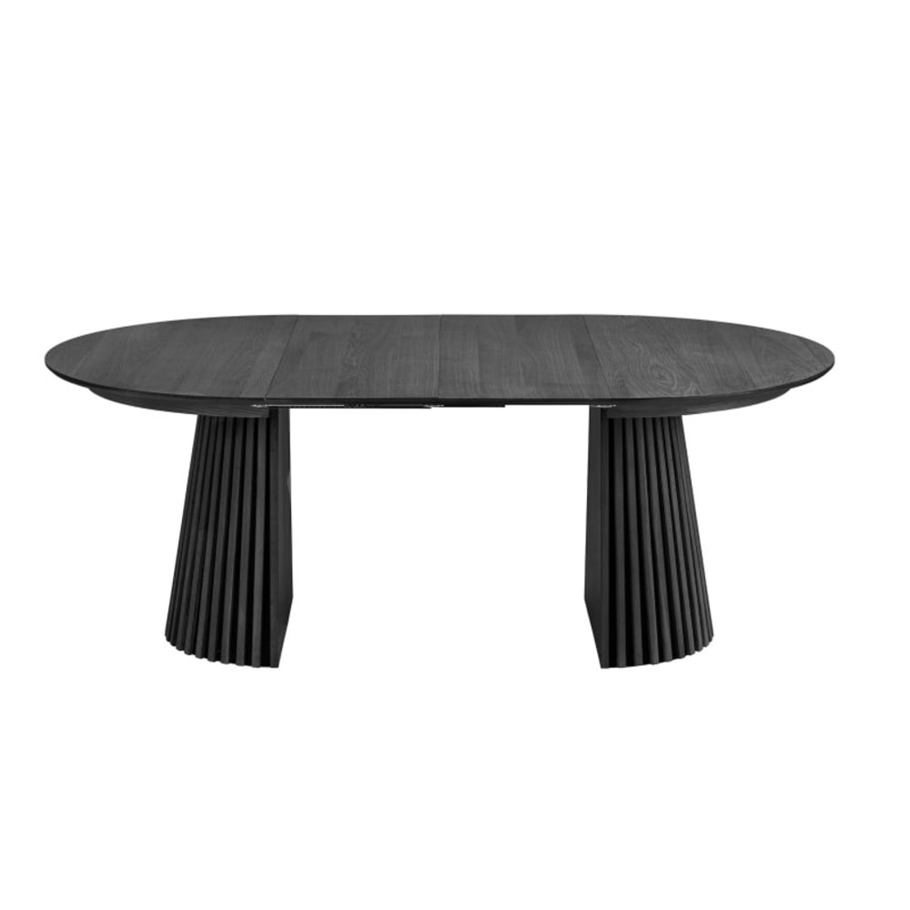 KAIRN- Table extensible 6/8 personnes ø120cm (160/200) chêne noir