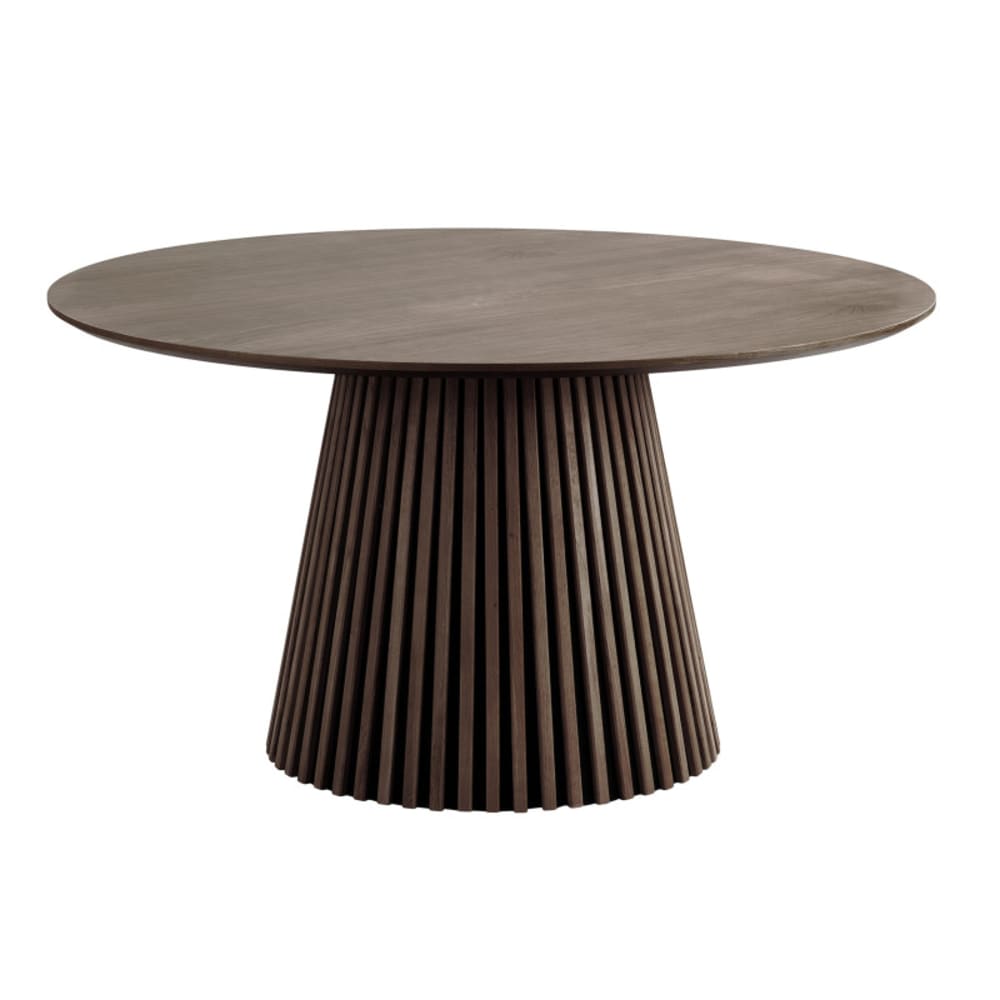 Table à manger ronde 4/6 personnes ø140 cm chêne fumé