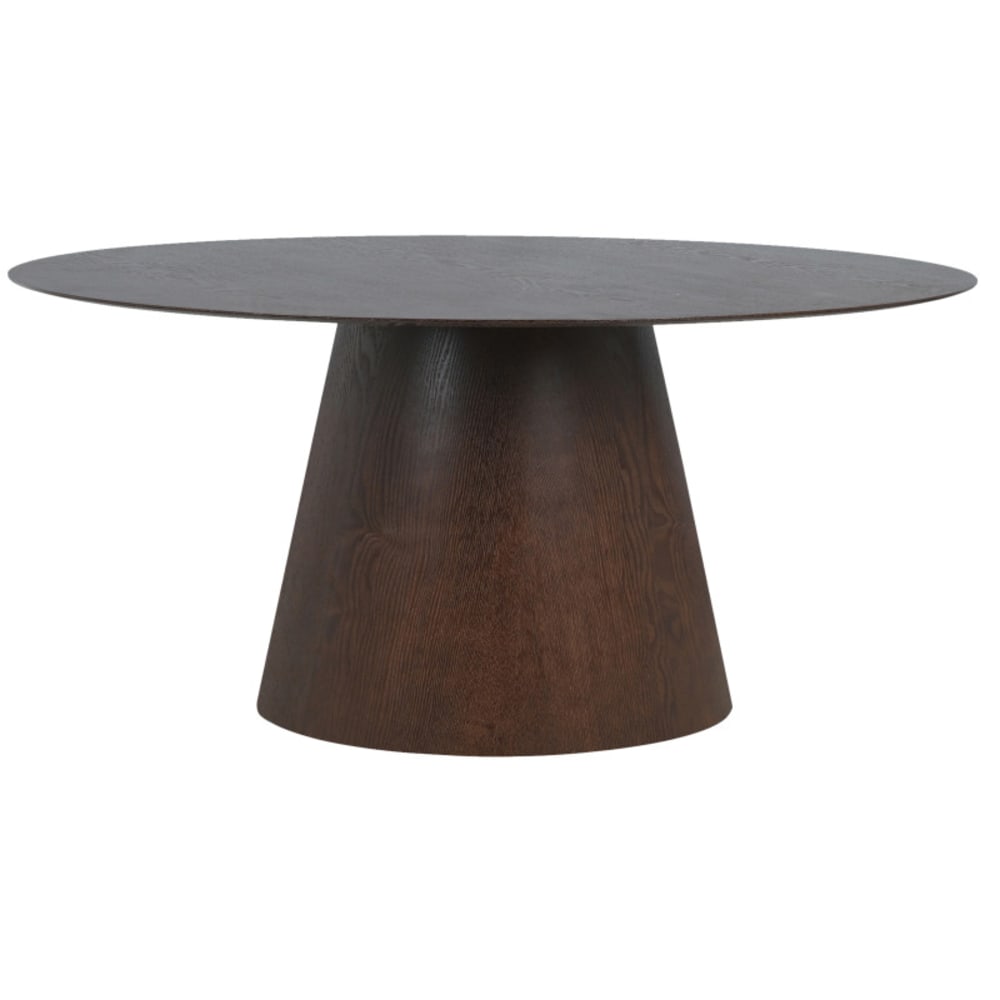 DOMIO- Table à manger ovale 6 personnes 160 cm noyer