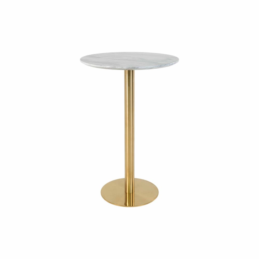 Table de bar décor marbre - laiton