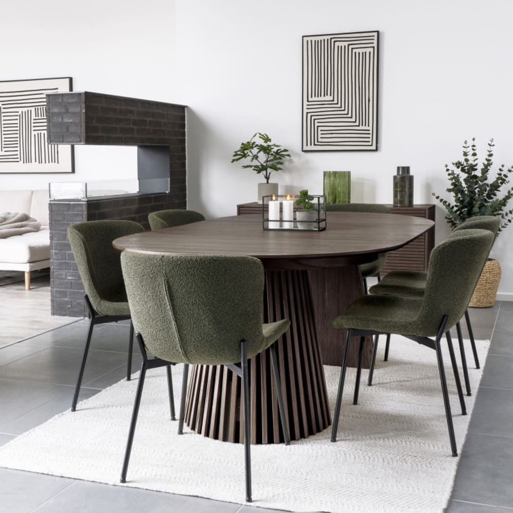 Ausziehtisch Ø120cm (160/200cm) geräucherte Eiche - Maisons Du