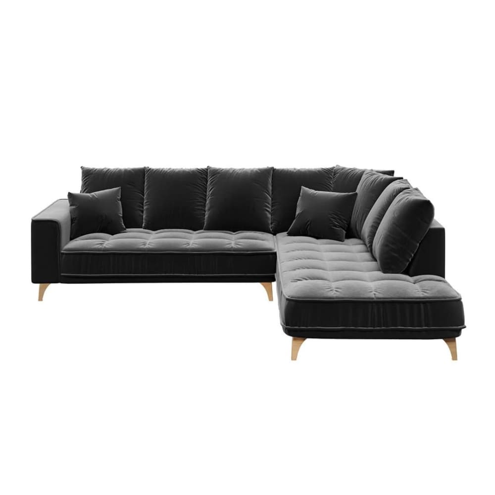 Canapé d'angle droit gris argenté 4 places