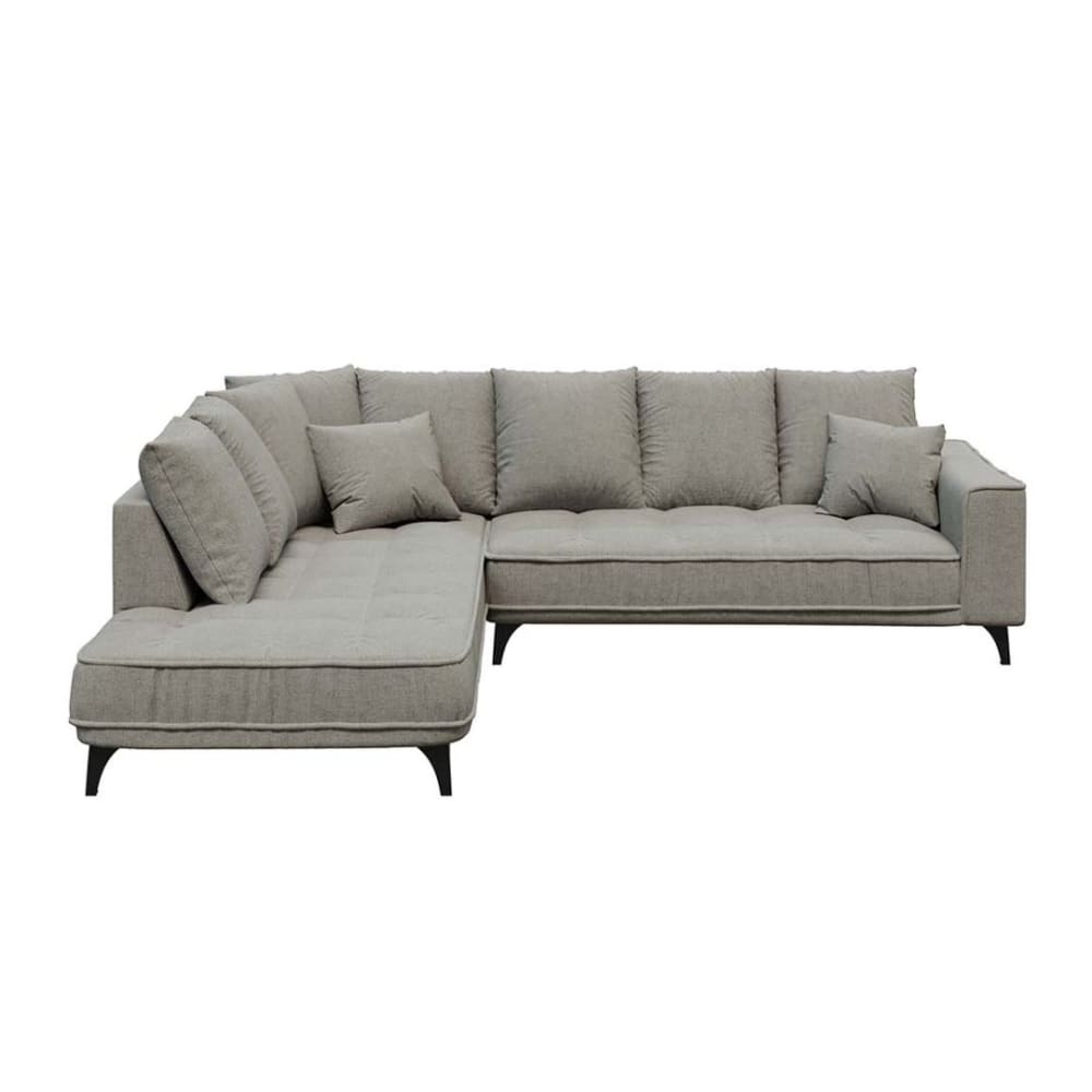 Canapé d'angle gauche gris clair 4 places