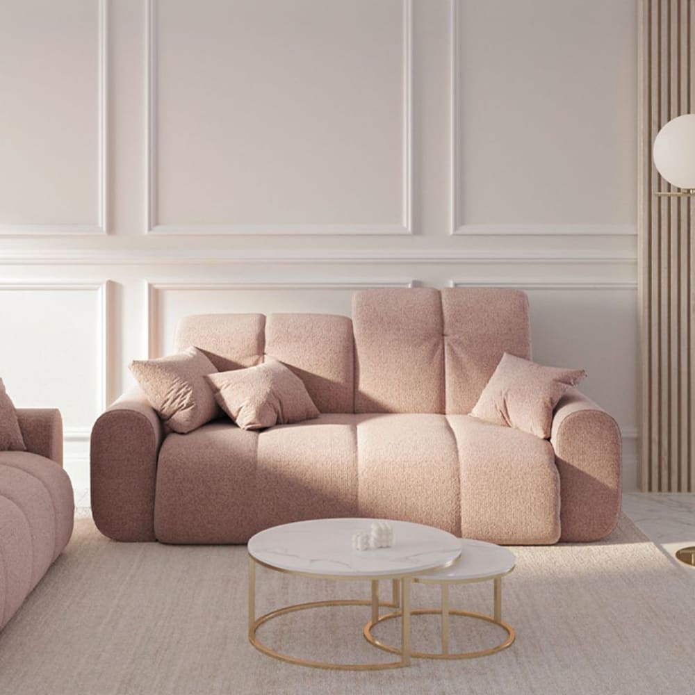 Canapé rose poudré 2 places