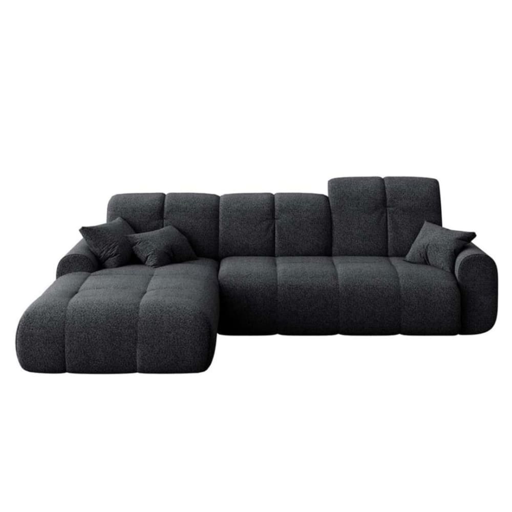 Canapé d'angle gauche convertible anthracite 4 places