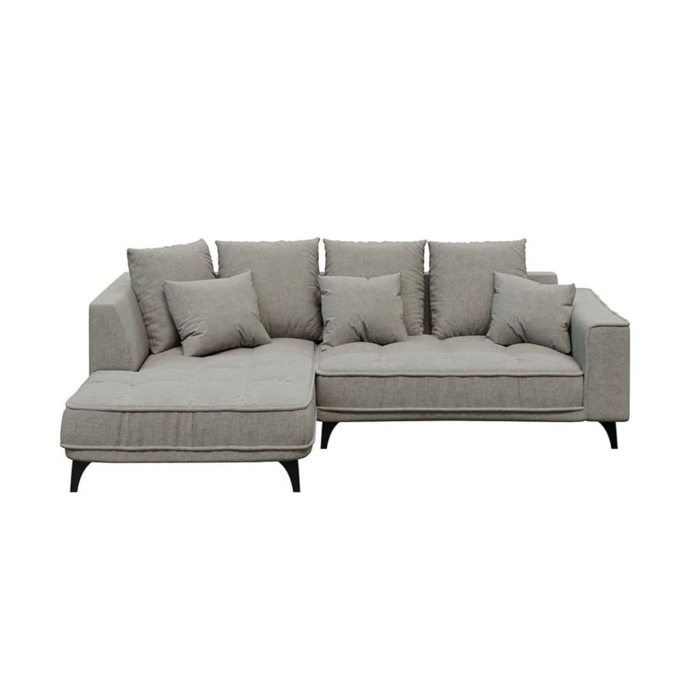 Canapé d'angle gauche gris clair 3 places