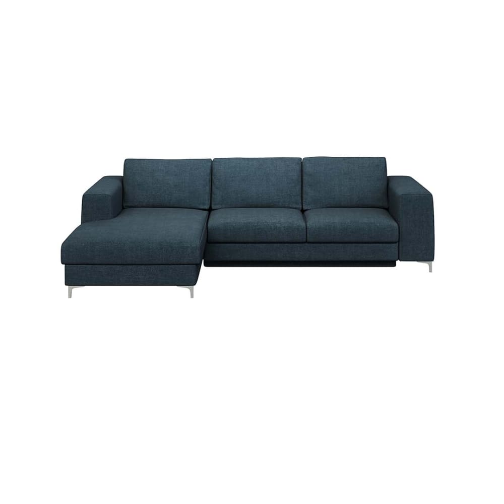 Canapé d'angle gauche convertible bleu marine 3 places