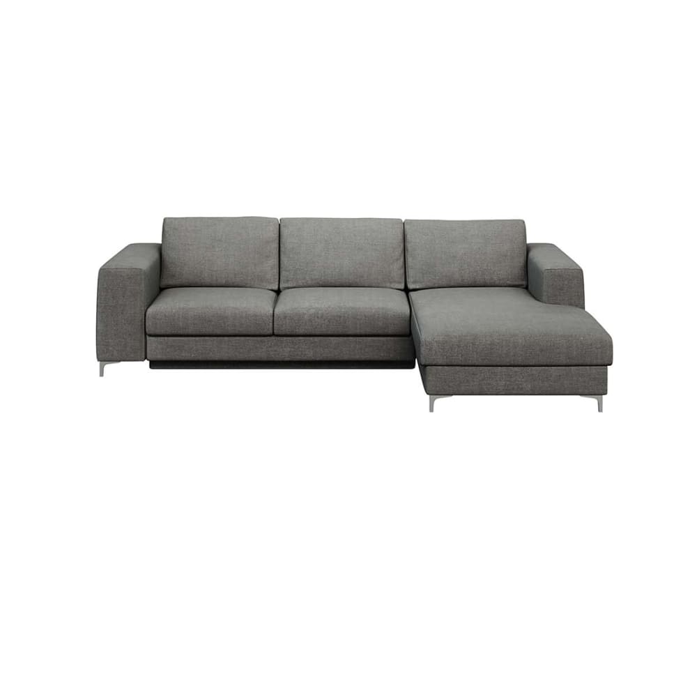 Canapé d'angle droit convertible gris 3 places