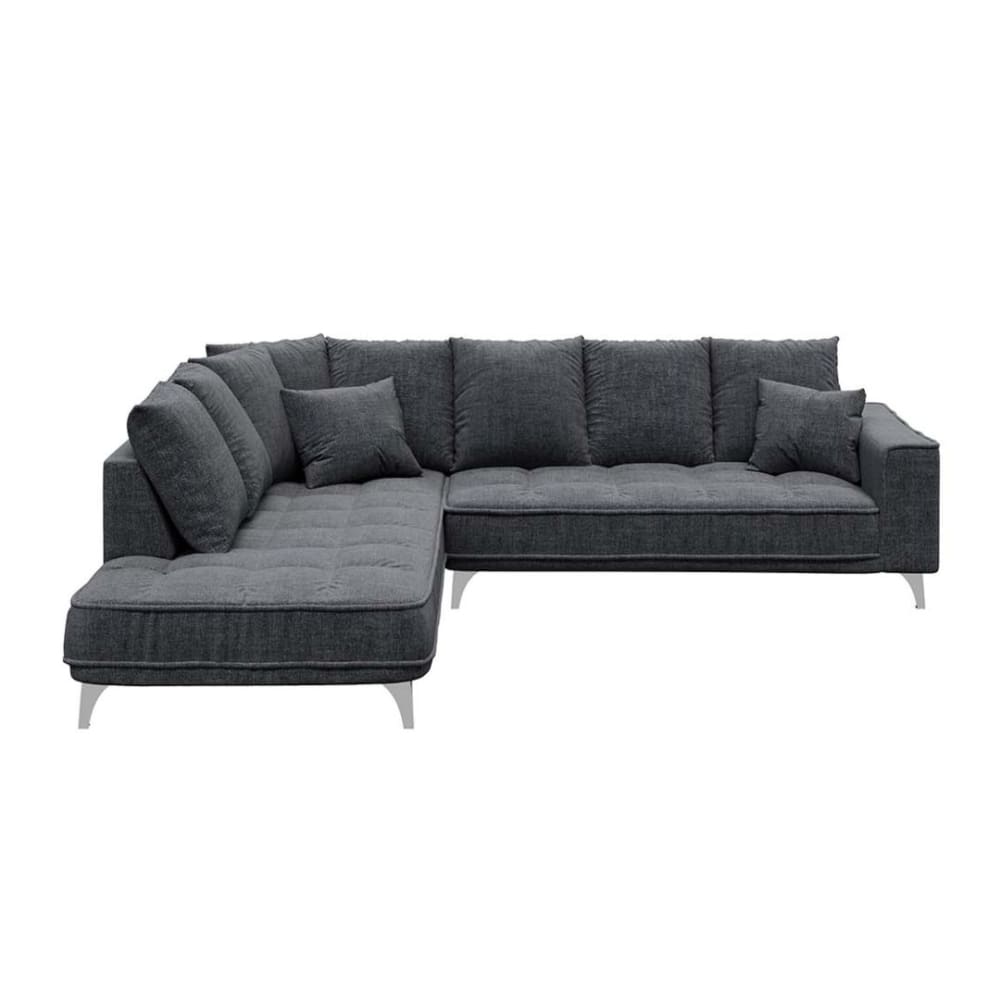 Canapé d'angle gauche gris foncé 4 places