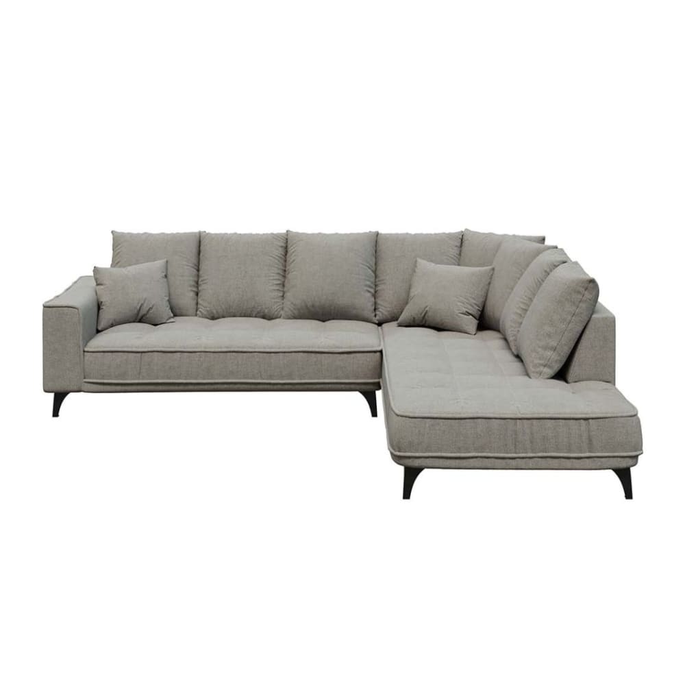 Canapé d'angle droit gris clair 4 places