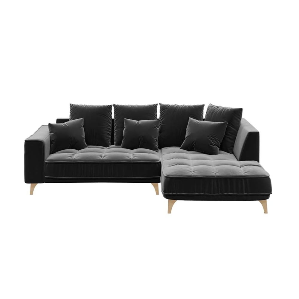 Canapé d'angle droit gris argenté 3 places