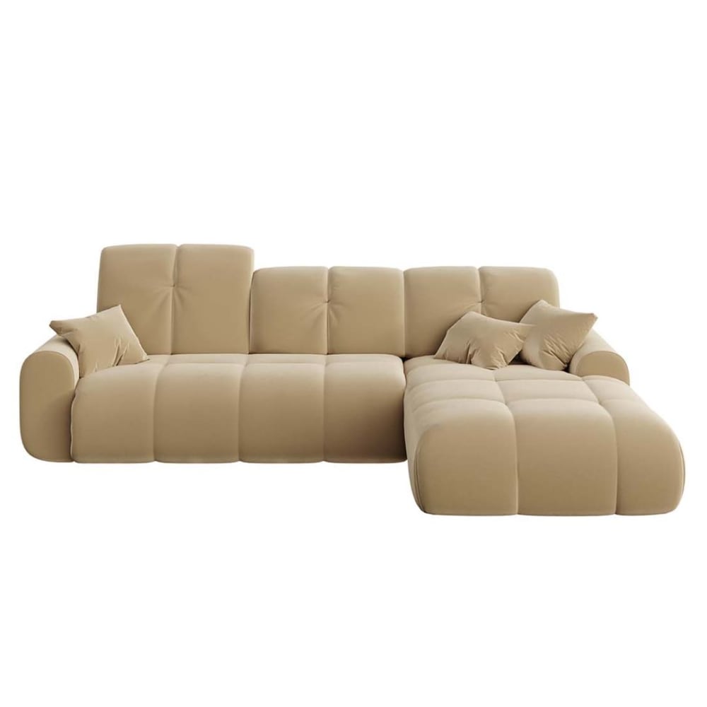 Canapé d'angle droit  beige foncé 4 places