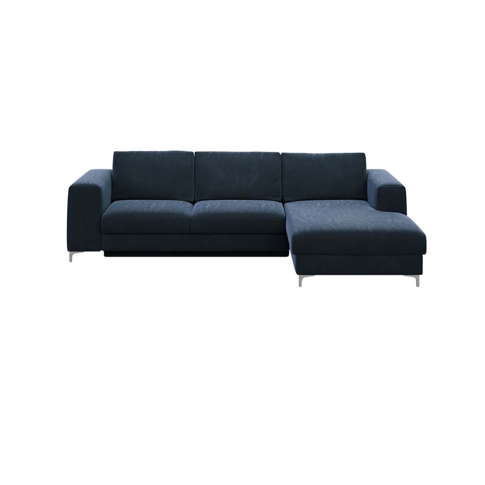 Canapé d'angle droit convertible bleu 3 places