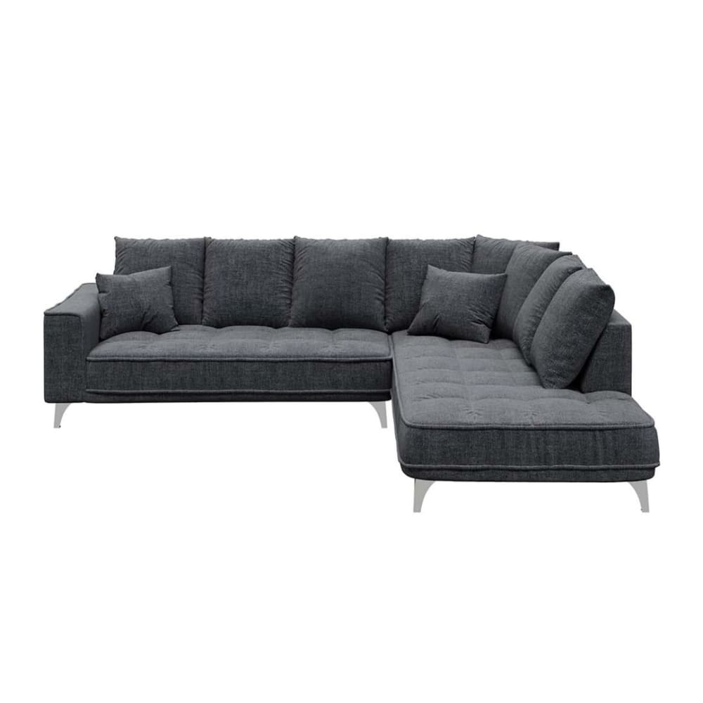 Canapé d'angle droit gris foncé 4 places