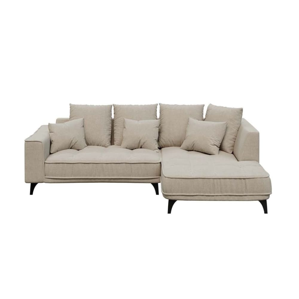 Canapé d'angle droit beige clair 3 places