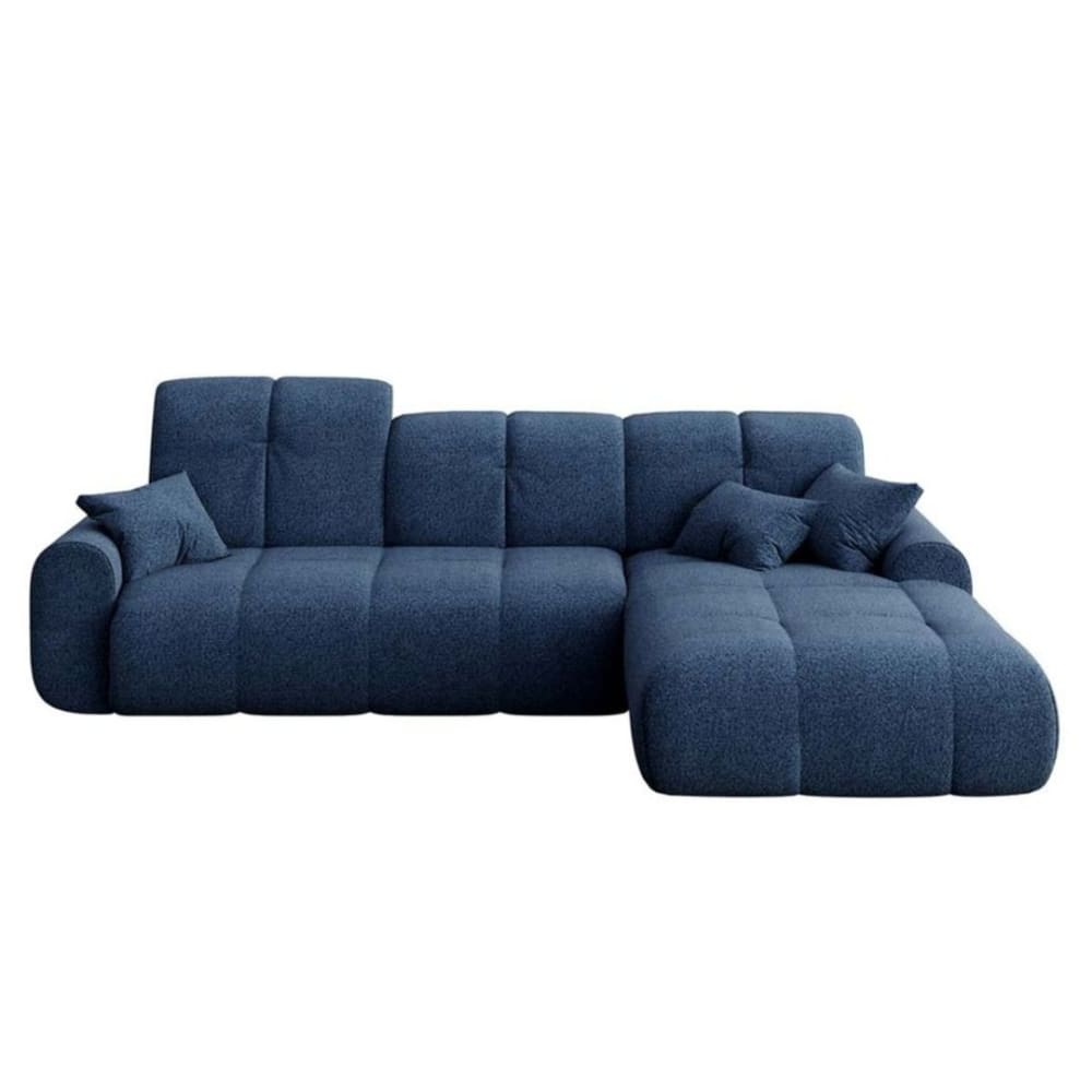 Canapé d'angle droit convertible bleu foncé 4 places