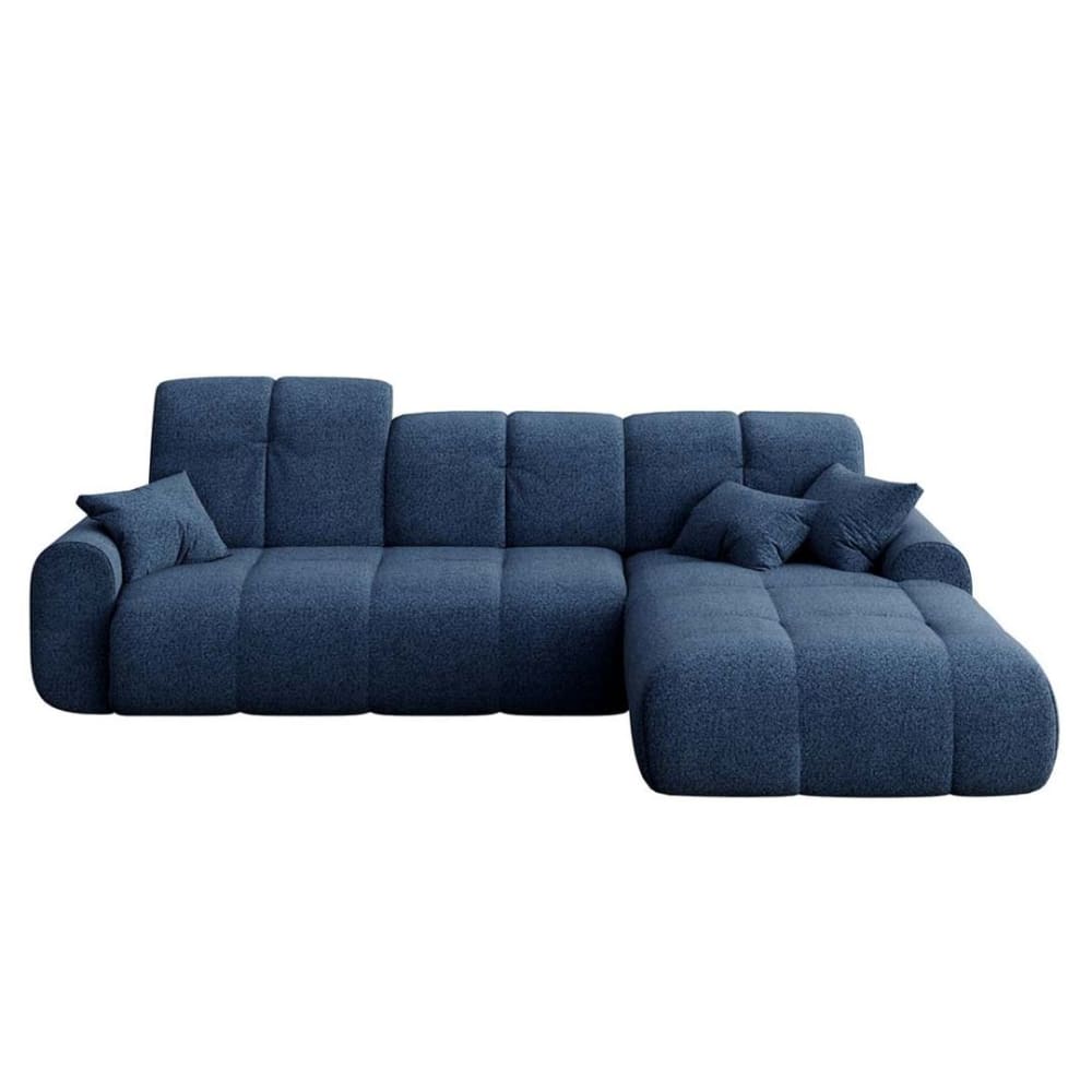 Canapé d'angle droit bleu foncé 4 places