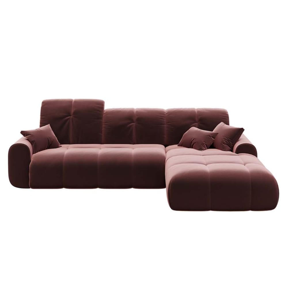 Canapé d'angle droit  rose 4 places