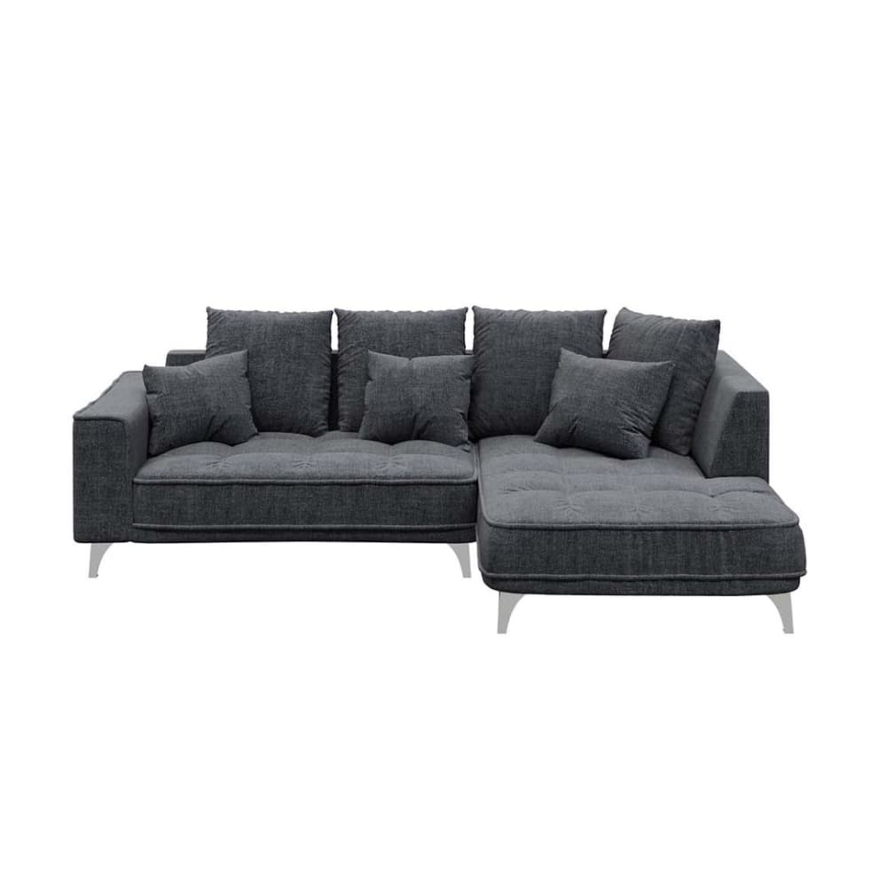 Canapé d'angle droit gris foncé 3 places