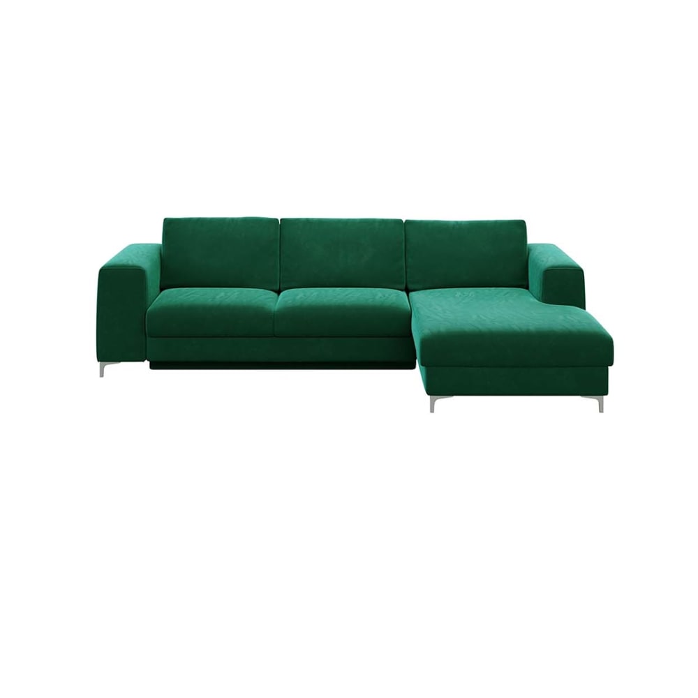 Canapé d'angle droit convertible vert foncé 3 places