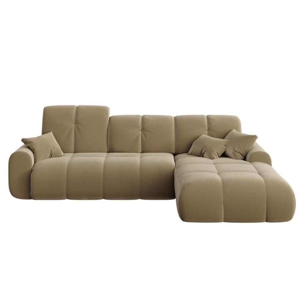 Canapé d'angle droit convertible cappucino 4 places