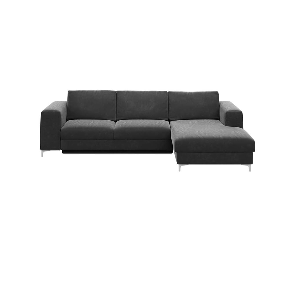 Canapé d'angle droit convertible cendré 3 places