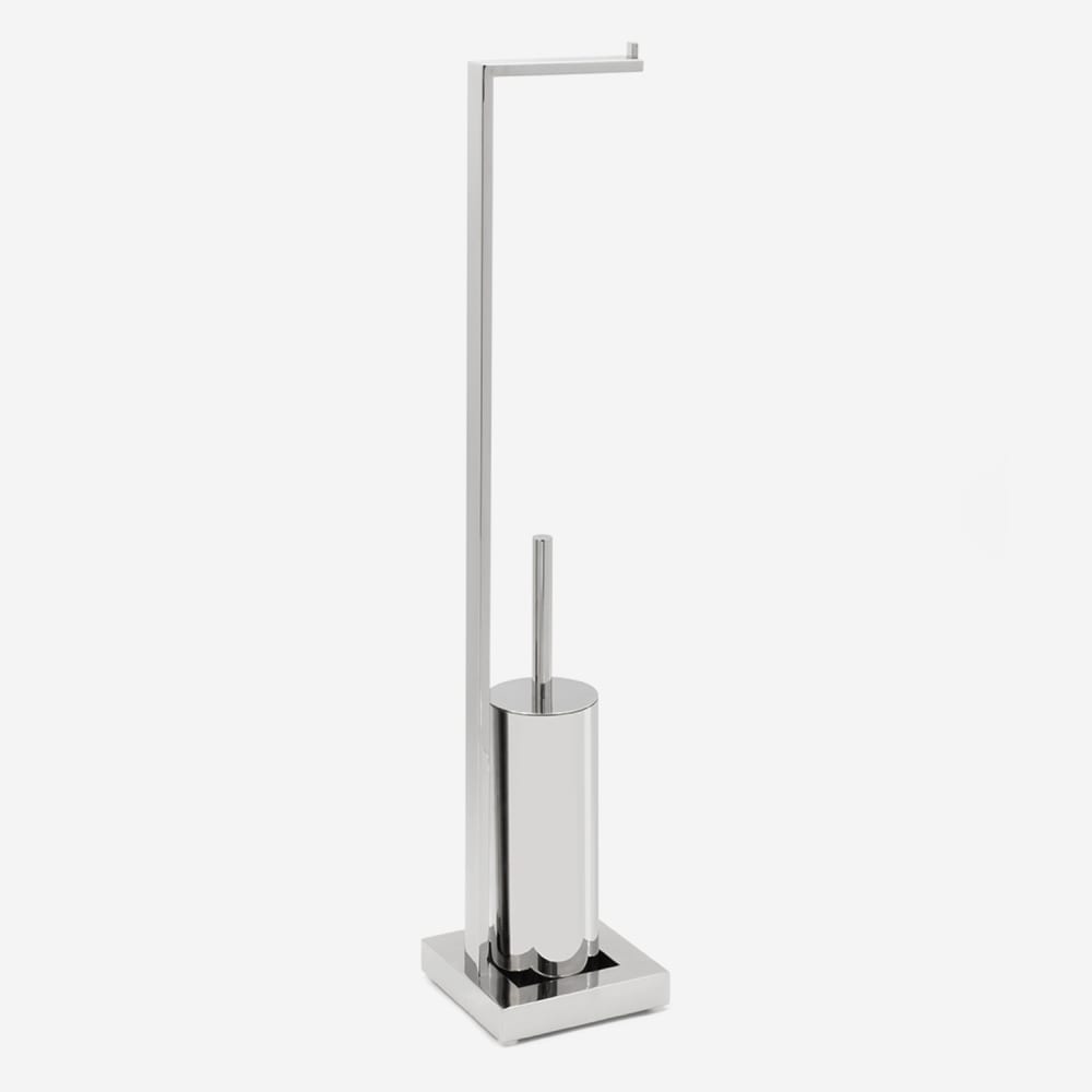 Balayette wc avec dérouleur en inox brillant
