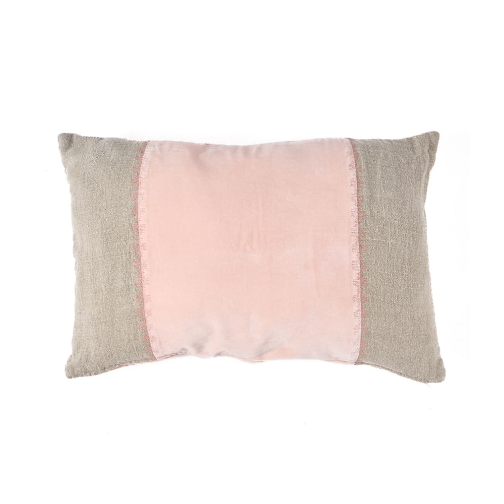 Housse de coussin lin - rose