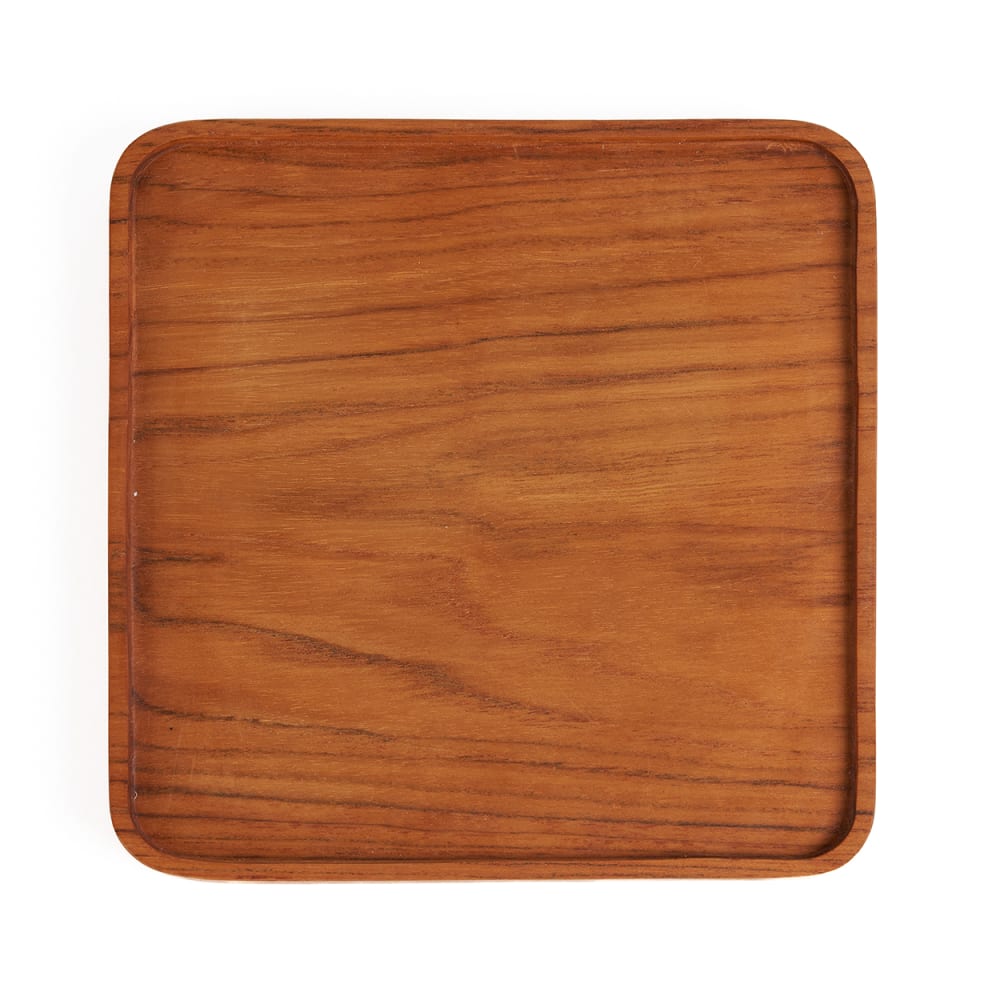 Assiette bois de teck marron 15x15x2cm Assiette bois de teck marron 15x15x2cm