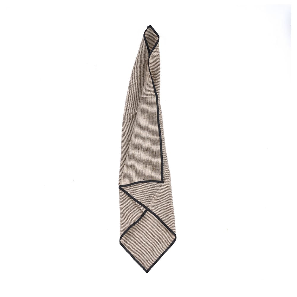 Serviette en lin marron et noir 45 x 45 x 2 cm