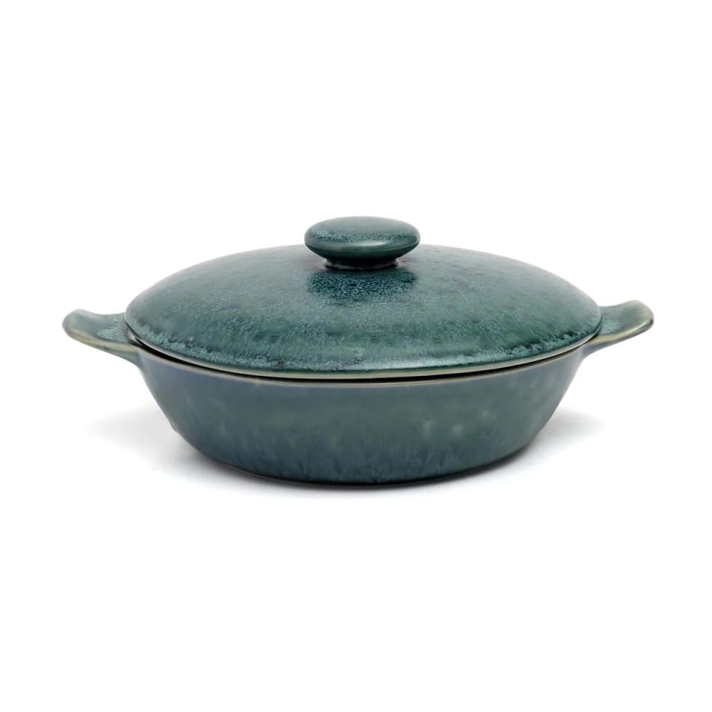 Cocotte en céramique bleu 25x25x8,5cm Cocotte en céramique bleu 25x25x8,5cm