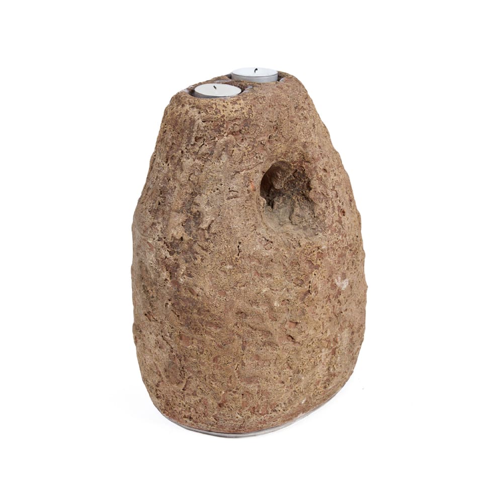 Bougeoir terre cuite marron 15x20x28cm Bougeoir terre cuite marron 15x20x28cm