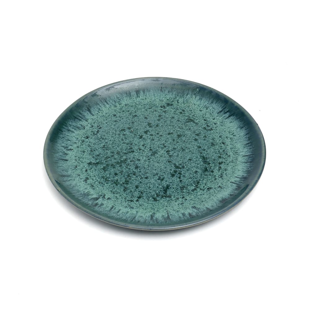 Assiette plate en céramique bleu 22x22x2cm