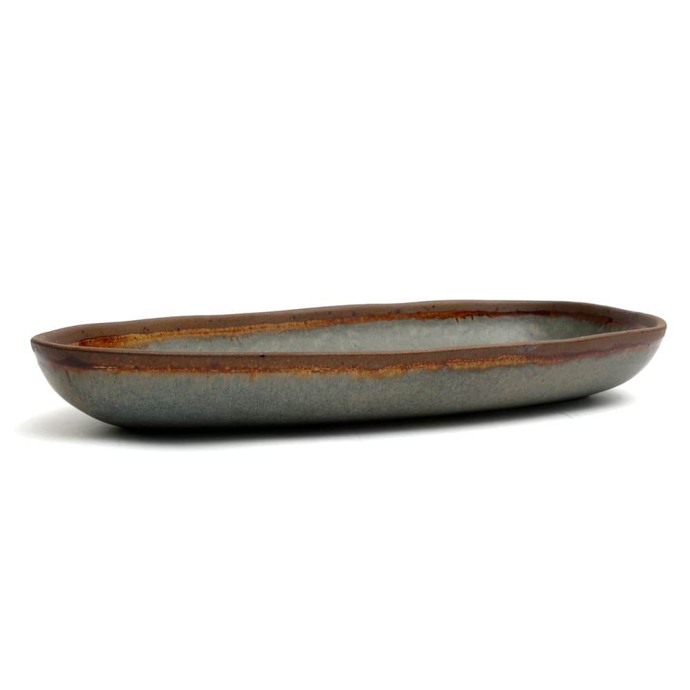 Plat de service en céramique multicolore 34x16,5x4,1cm